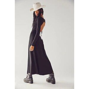 Free People Tupelo Knit Cotton Maxi Dress Open Back Party Holiday New XL Festive